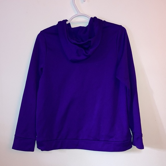 Under Armour purple hoodie. A few pulls and one stain. - Picture 2 of 8